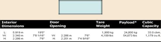 20' Standard Dry Container